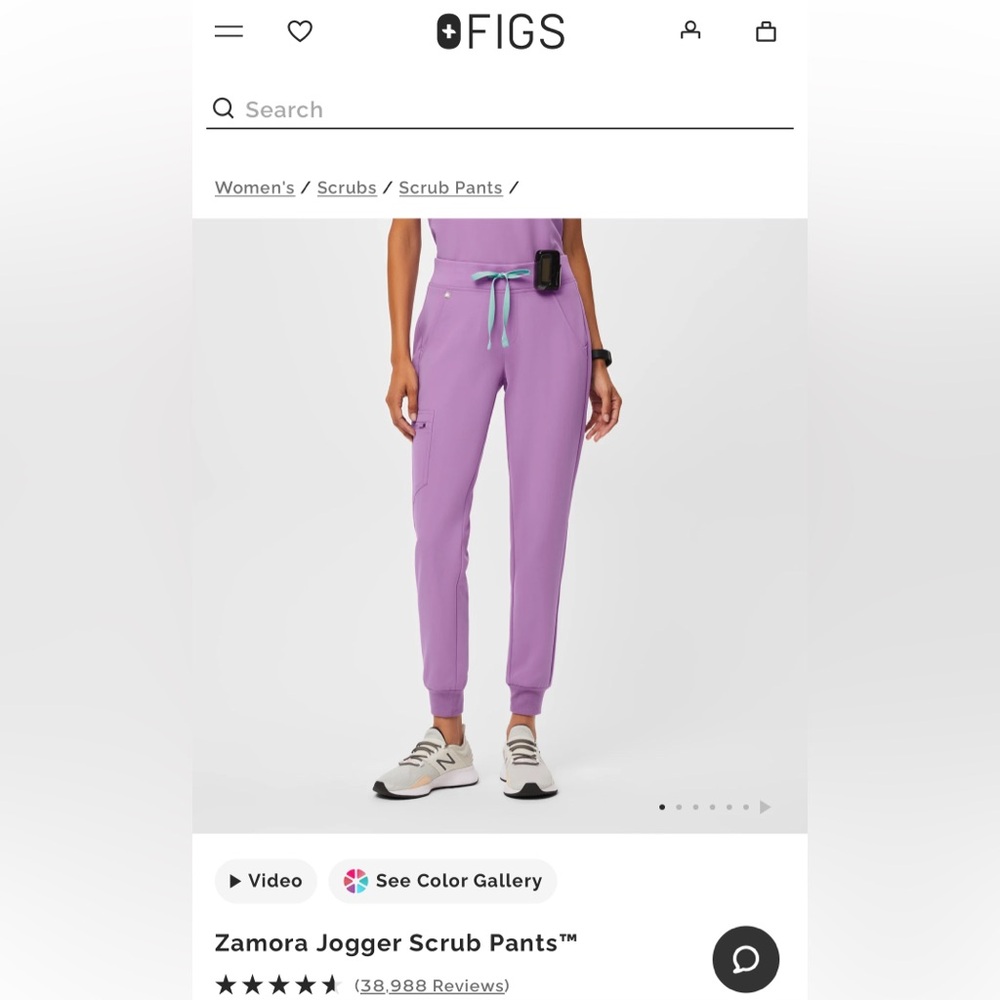 Figs Lavender Women's Zamora Jogger Scrub Pants